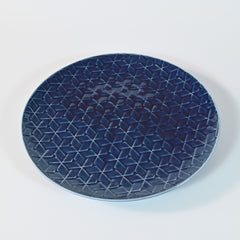 Navy Blue Round Plate L