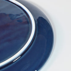 Navy Blue Round Plate L