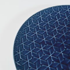 Navy Blue Round Plate L