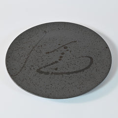 Stella Black Sprinkling  Mino Ware Flat Plate