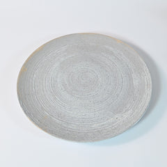 Gray Whirlpool Patterned Mino Ware Flat Plate