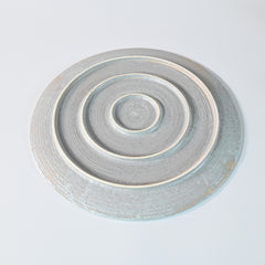 Gray Whirlpool Patterned Mino Ware Flat Plate