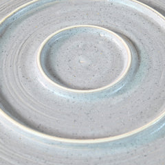 Gray Whirlpool Patterned Mino Ware Flat Plate