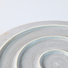 Gray Whirlpool Patterned Mino Ware Flat Plate