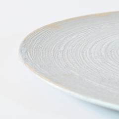 Gray Whirlpool Patterned Mino Ware Flat Plate