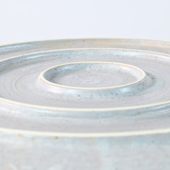 Gray Whirlpool Patterned Mino Ware Flat Plate