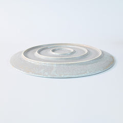 Gray Whirlpool Patterned Mino Ware Flat Plate