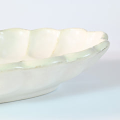 White Flower-Shaped  Oval Plate