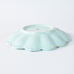 Pastel Blue Flower-Shaped  Round Plate M