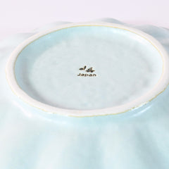 Pastel Blue Flower-Shaped  Round Plate M