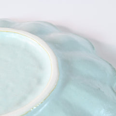 Pastel Blue Flower-Shaped  Round Plate M