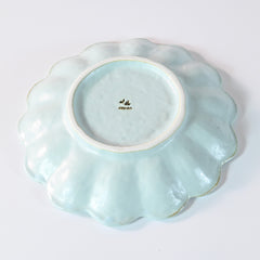 Pastel Blue Flower-Shaped  Round Plate M