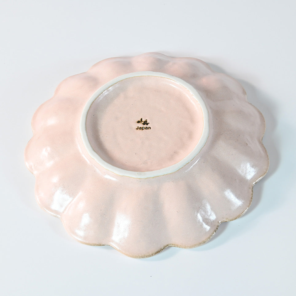 Pink Flower-Shaped Round Plate M